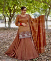 A Brown Embroidered Silk Suit