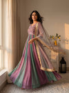 Elegant Woman in Striking Dress Pose