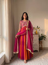 Elegant Woman in Striking Dress Pose