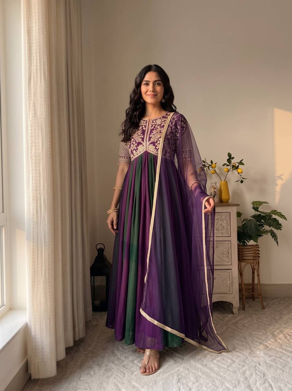 Elegant Woman in Striking Dress Pose