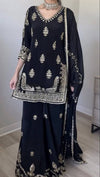 Midnight Charm: Exquisite Black Lehenga Ensemble