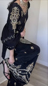 Midnight Charm: Exquisite Black Lehenga Ensemble