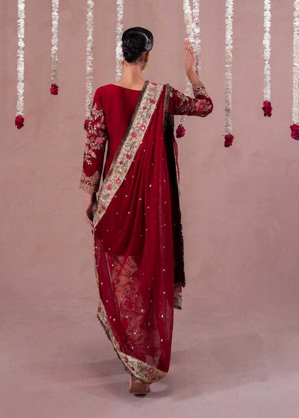 Exquisite Red and Gold Pakistani Elegance