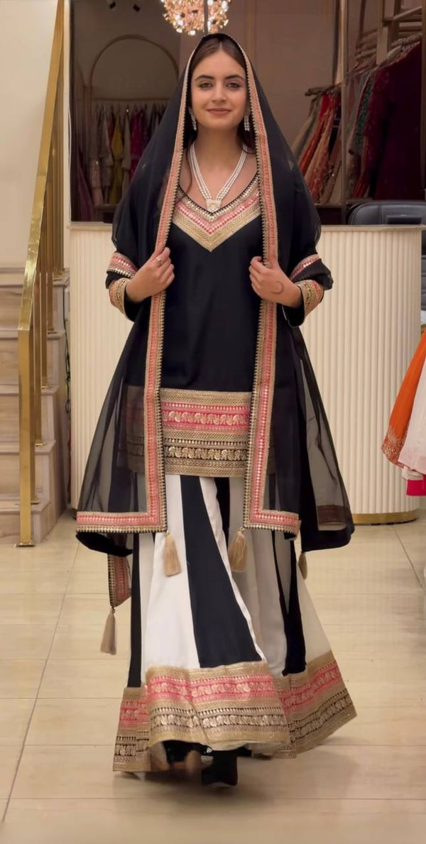 Graceful Black Festive Wear Ensemble