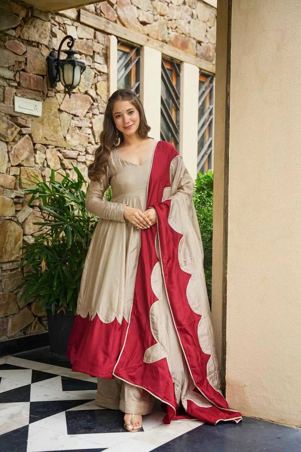 Elegant Woman in Striking Dress Pose