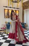 Elegant Woman in Striking Dress Pose