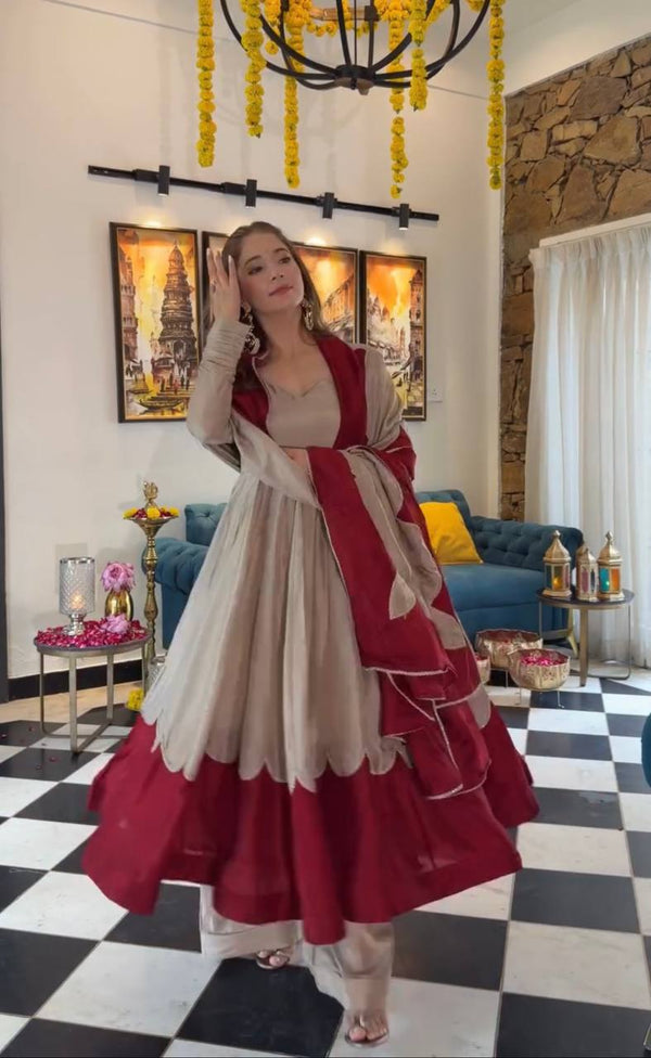 Elegant Woman in Striking Dress Pose