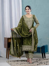 Intricately Embroidered Formal Suit with Matching Dupatta Set