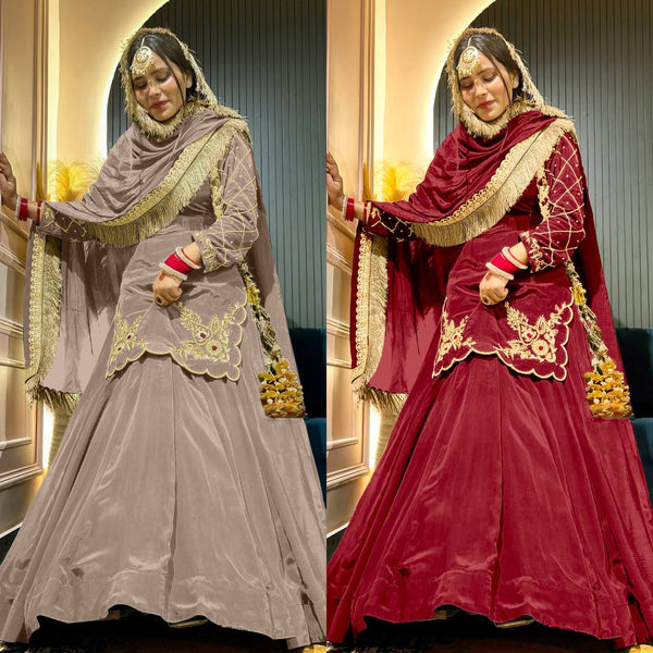 Regal Zari and Stone Embellished Hand work