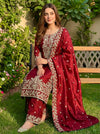 Royal Red Floral Ensemble