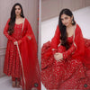 Graceful Red Anarkali for Traditional Celebrations