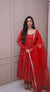 Graceful Red Anarkali for Traditional Celebrations
