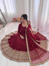 Elegant Maroon Anarkali: A Timeless Tradition