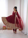Elegant Maroon Anarkali: A Timeless Tradition