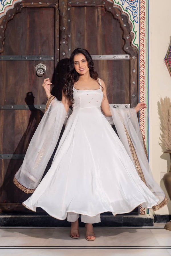 Graceful Presence by the Rustic Entrance