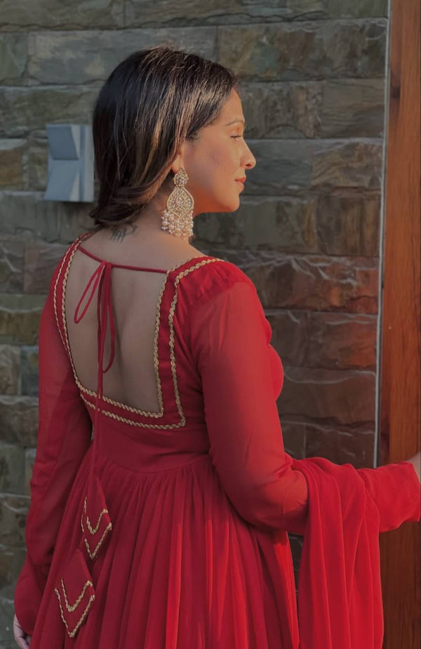 Glamorous Red Ensemble for Festive Occasions
