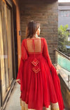 Glamorous Red Ensemble for Festive Occasions