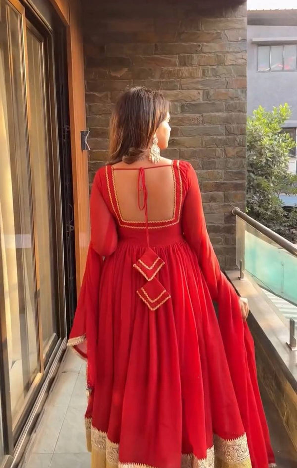 Glamorous Red Ensemble for Festive Occasions
