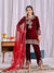 Luxurious Maroon Velvet Embroidered Ensemble