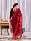 Luxurious Maroon Velvet Embroidered Ensemble