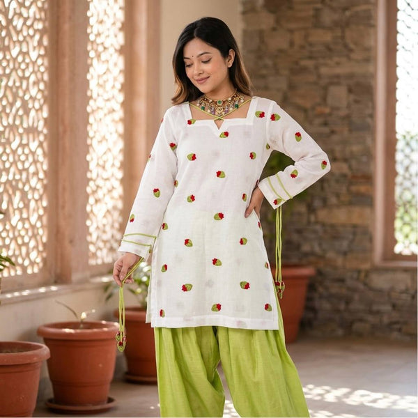 Premium Green Cotton Festive Suit Set