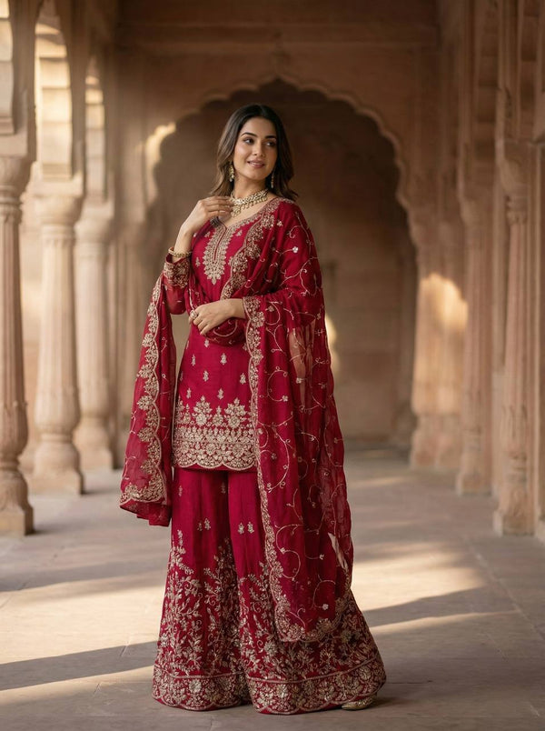 Radiant Elegance in Rich Crimson