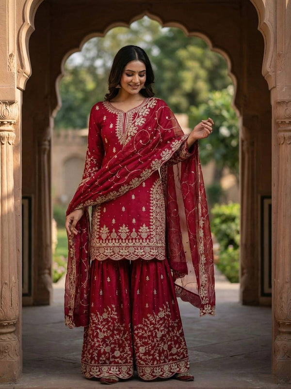Radiant Elegance in Rich Crimson