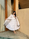 Timeless Charm: Printed White Anarkali