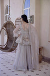Graceful Moments in a Grey Dress