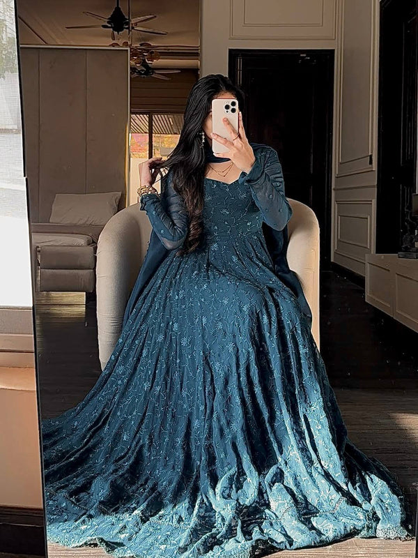 Elegance in Blue on a Cozy Couch