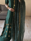 Elegant Green Festive Wear Suit Set