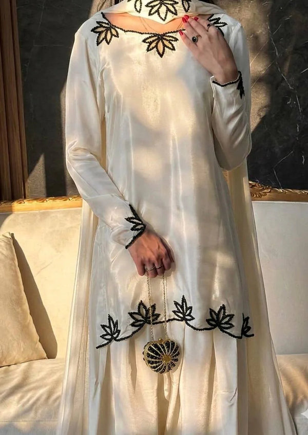 Graceful Attire with Floral Embellishments
