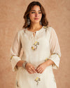 Elegant Floral Cotton Kurta Ensemble