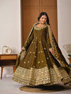 Elegant Olive Green Festive Gown