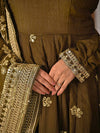 Elegant Olive Green Festive Gown