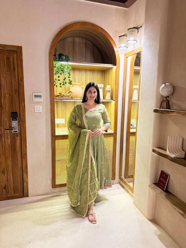 Radiant Beauty: Posing in Emerald Attire