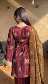 Graceful Woman in Maroon Salaf Ensemble
