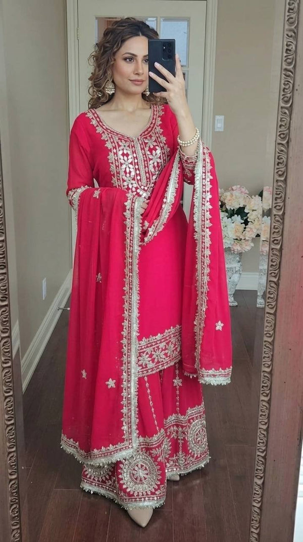 Radiant Elegance: Pink Ethnic Attire