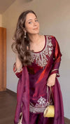Majestic Maroon Attire Glamour in Garnet
