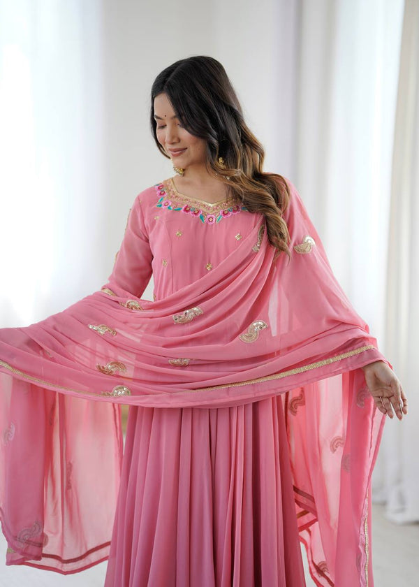 Designer Floor Length Anarkali Festive Wear Set