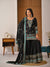 Regal Fusion: Black and Blue Embroidered Ensemble