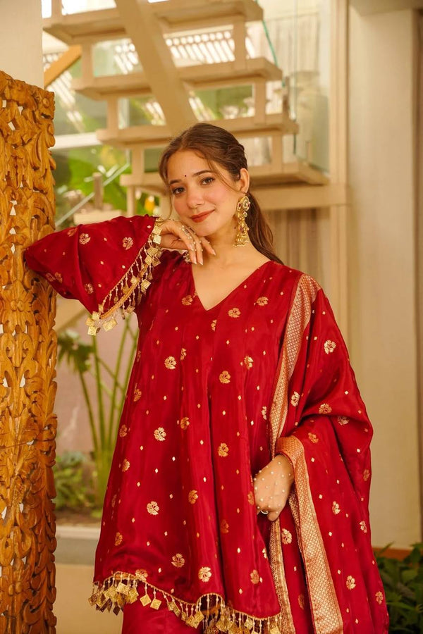 Radiant Elegance in Red and Gold