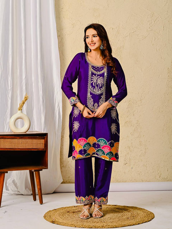 Elegance in Purple: A Cultural Embrace