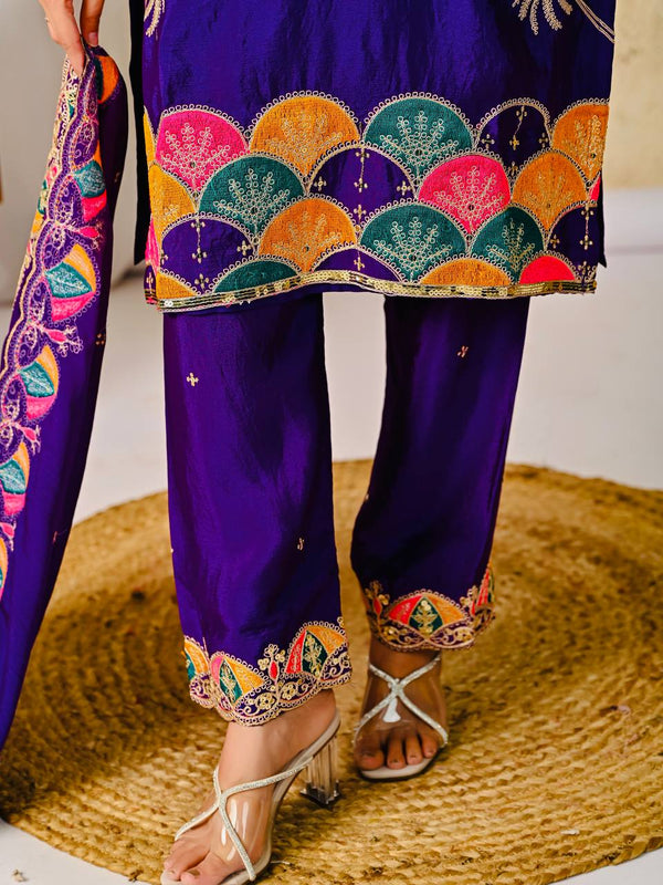 Elegance in Purple: A Cultural Embrace
