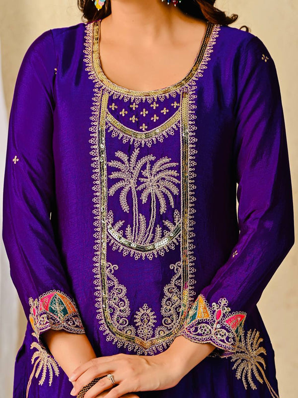 Elegance in Purple: A Cultural Embrace