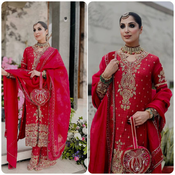 Radiant Elegance: The Red Wedding Ensemble