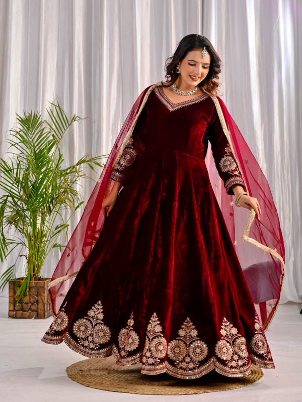 Timeless Beauty: Red and Black Attire