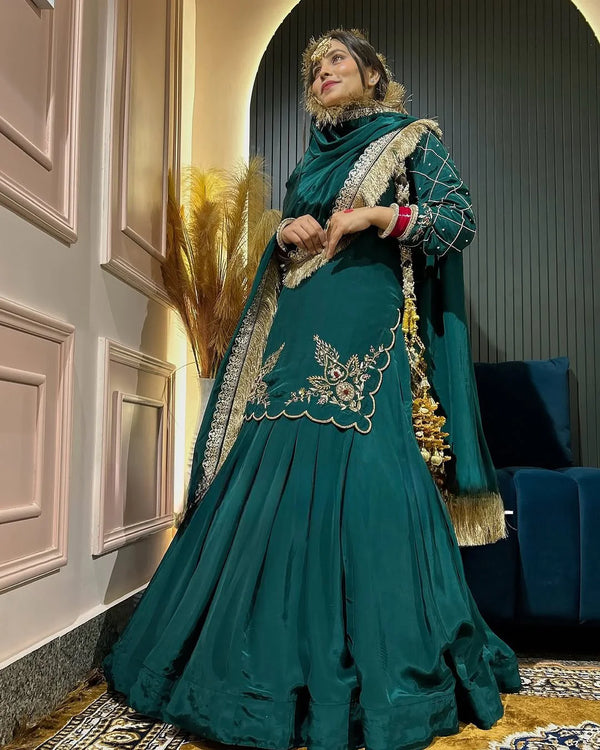 Regal Zari and Stone Embellished Hand work