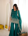 Elegant Suit with Gold Embroidery