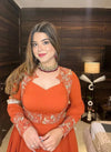Chic and Stunning Orange Floor-Length Dress
